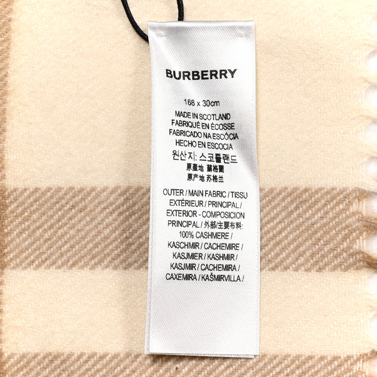 【新品タグ付き】BURBERRY ロンドン 上質カシミヤ混手袋 ベージュ 高級感 Burberry Cashmere Giant Check Fringe Scarf White Alabaster 1849172