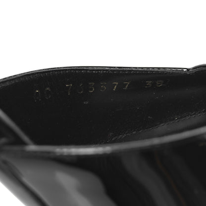 Saint Laurent Patent Calfskin Crystal Anouk Pumps 38 Black 9 of 10