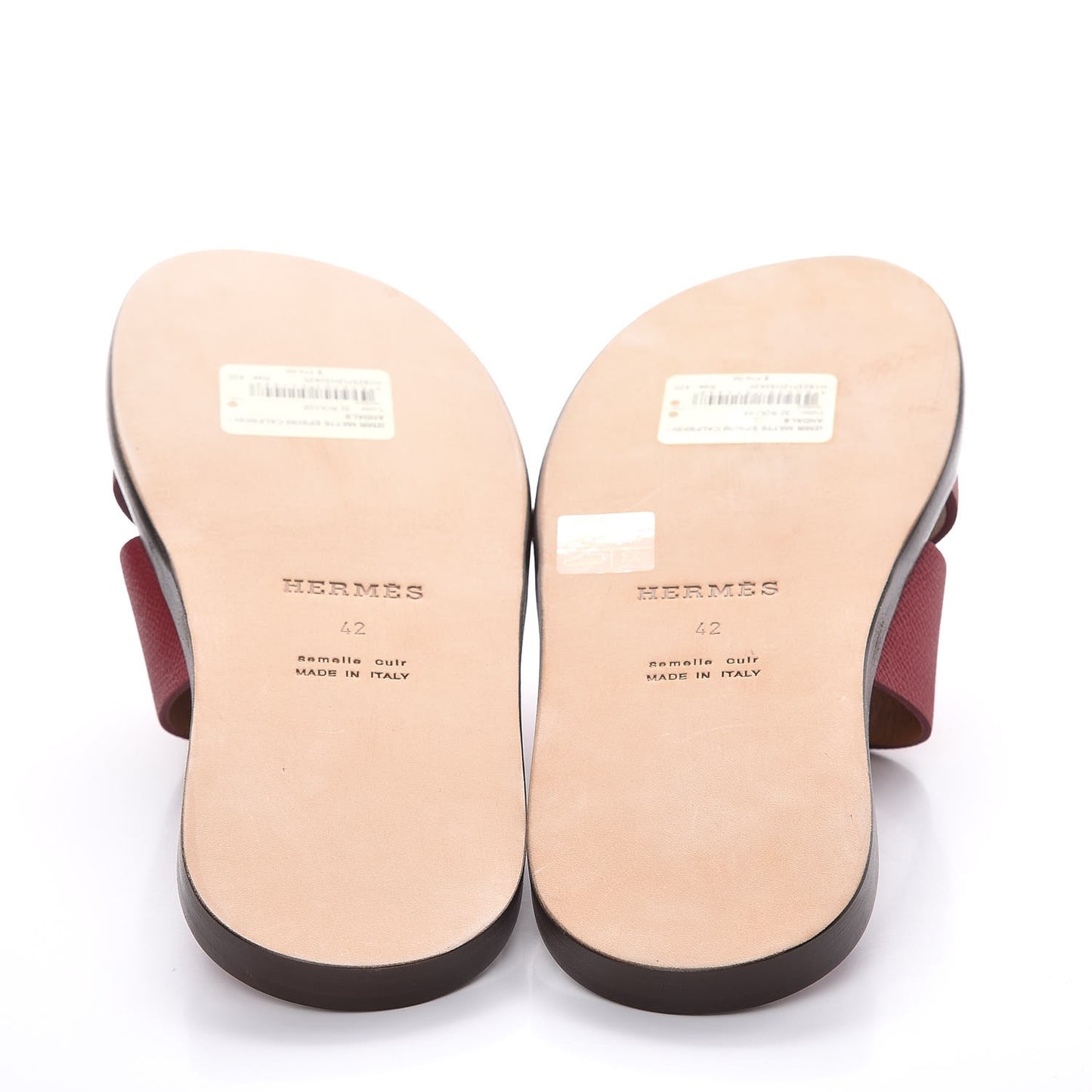 Matte Epsom Mens Izmir Sandals 42 Rouge