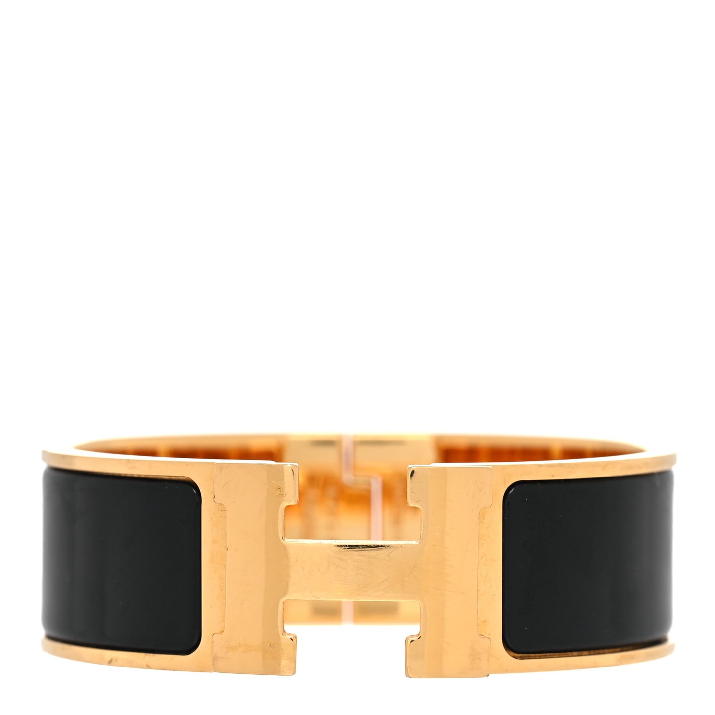 Enamel Wide Clic Clac H Bracelet GM Black