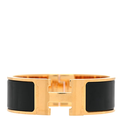 Hermes Enamel Wide Clic Clac H Bracelet GM Black 1 of 6