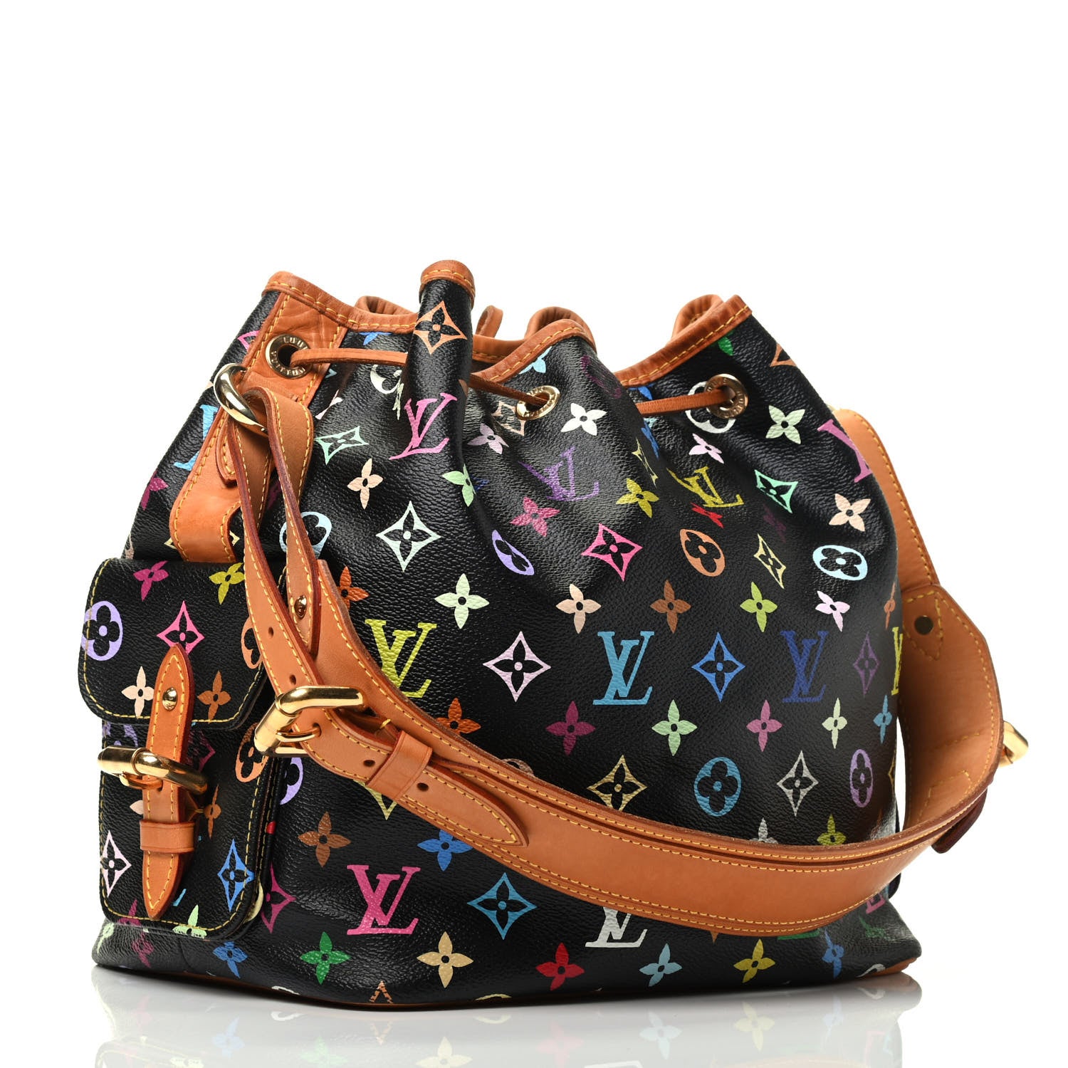 Louis Vuitton Monogram Multicolor Petit Noe Black 2 of 3