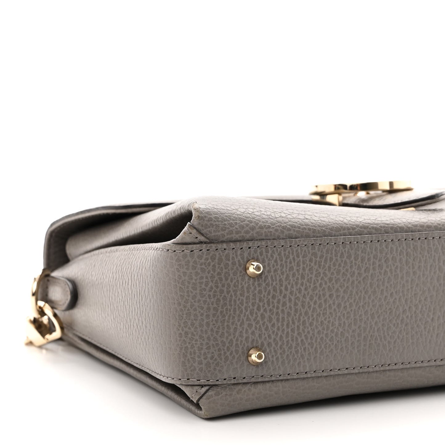 Dollar Calfskin Interlocking G Top Handle Shoulder Bag Loess