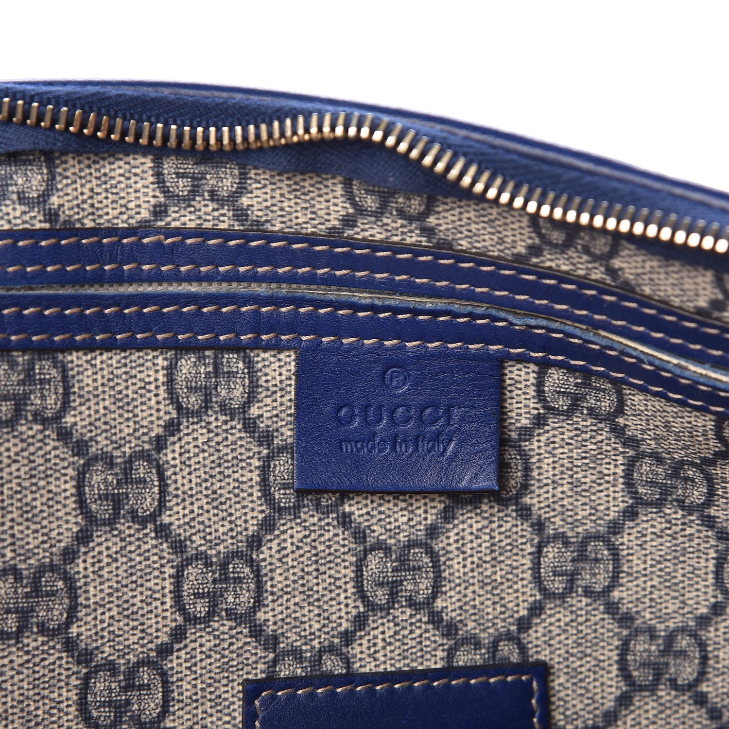 Gucci GG Plus Monogram Sloaney Union Jack British Flag Medium Boston Blue 6 of 13