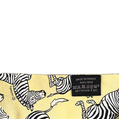 Hermes Silk Les Zebres Twilly Jaune Soufre Black 3 of 4