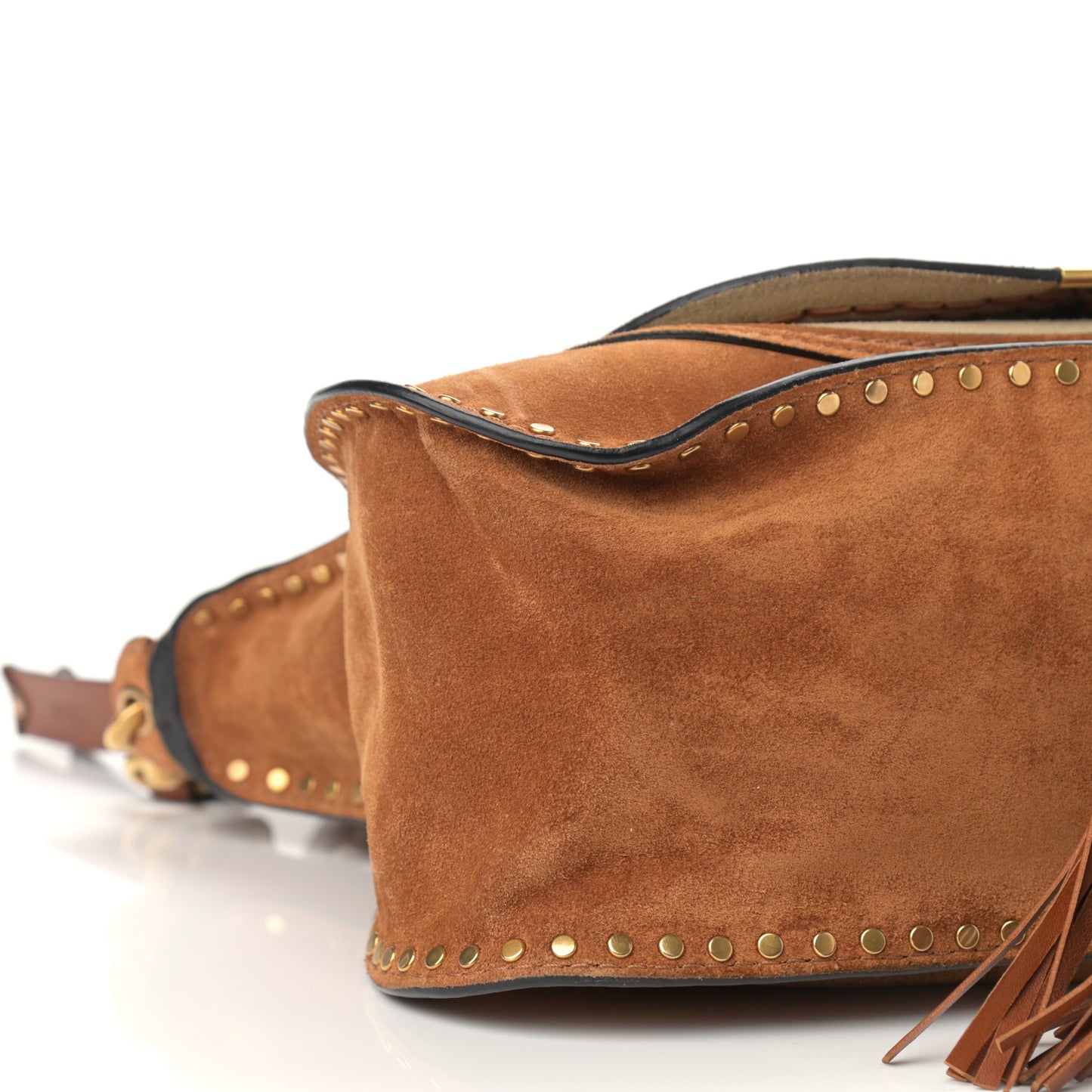 Suede Calfskin Braided Medium Marcie Satchel Caramel