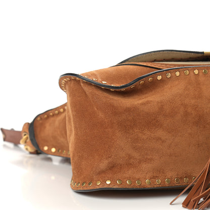 Chloe Suede Calfskin Braided Medium Marcie Satchel Caramel 9 of 14