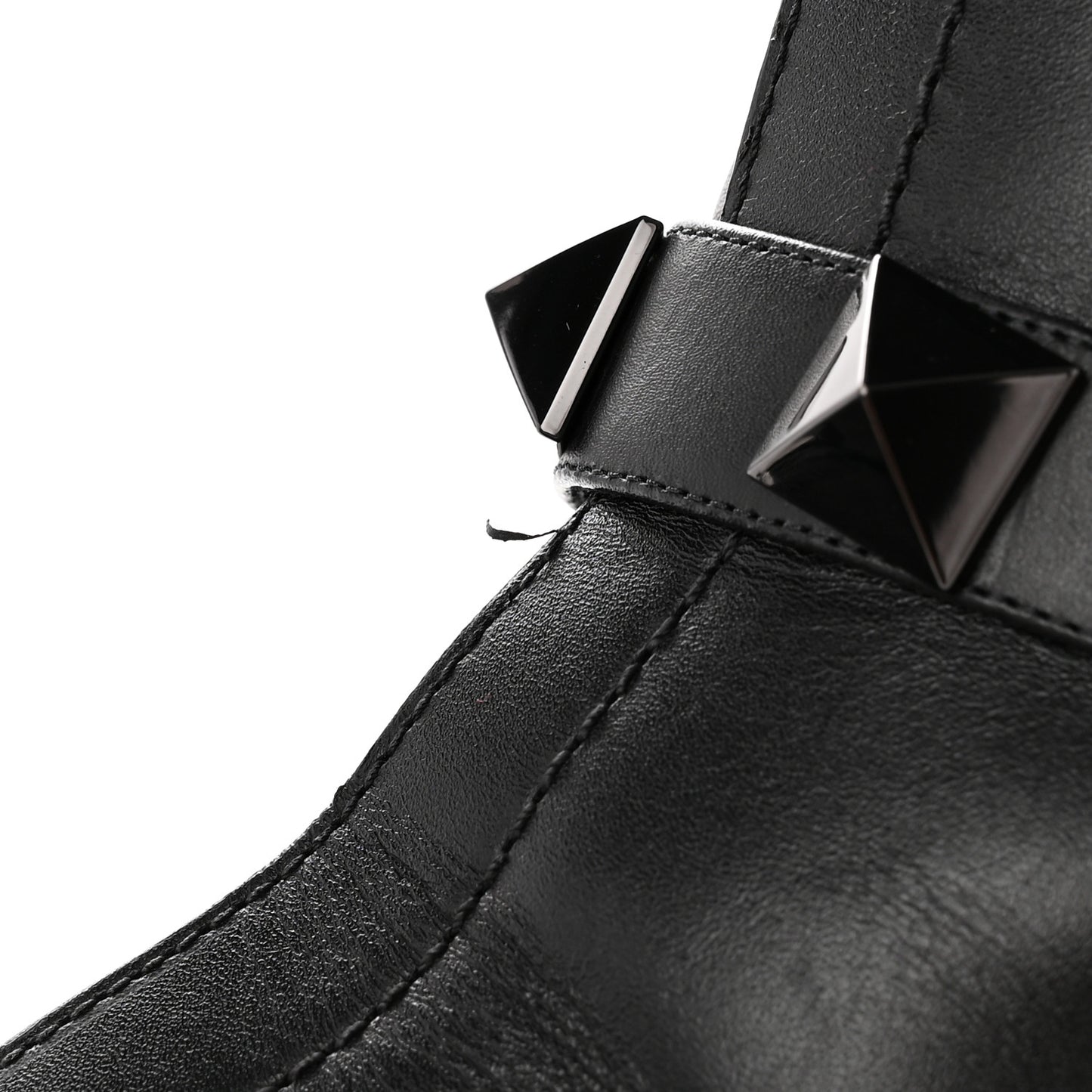 Calfskin Tonal Roman Stud 20/40mm Combat Boots 39 Black