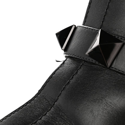 Valentino Garavani Calfskin Tonal Roman Stud 20/40mm Combat Boots 39 Black 15 of 17