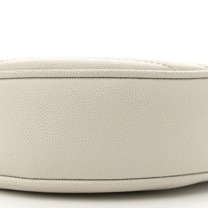 Saint Laurent Grain De Poudre Matelasse Chevron Quilted Round Vinyle Camera Bag Blanc Vintage 10 of 12
