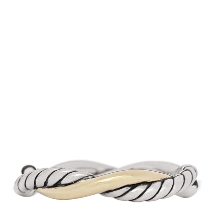 David Yurman Sterling Silver 14K Yellow Gold Petite Infinity Band Ring 52 6 1 of 4