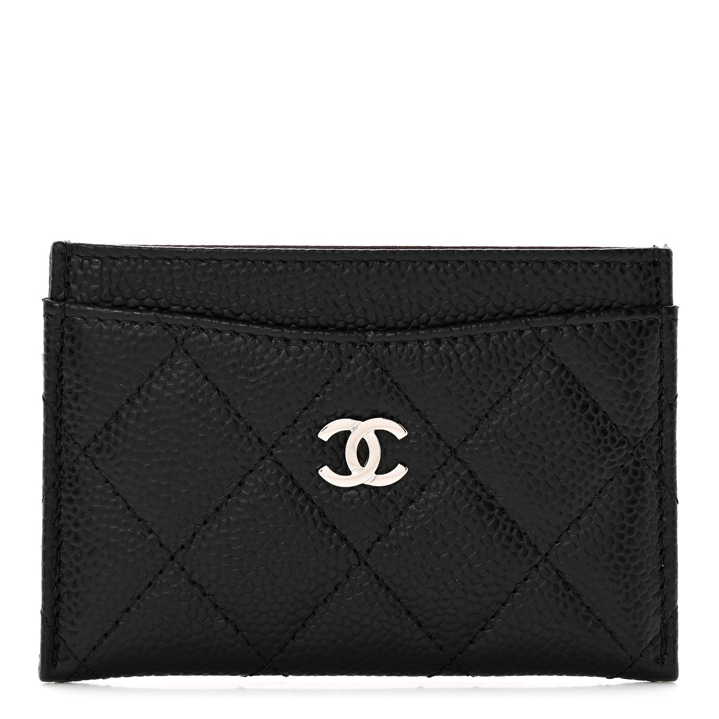 Caviar Quilted Card Holder Black