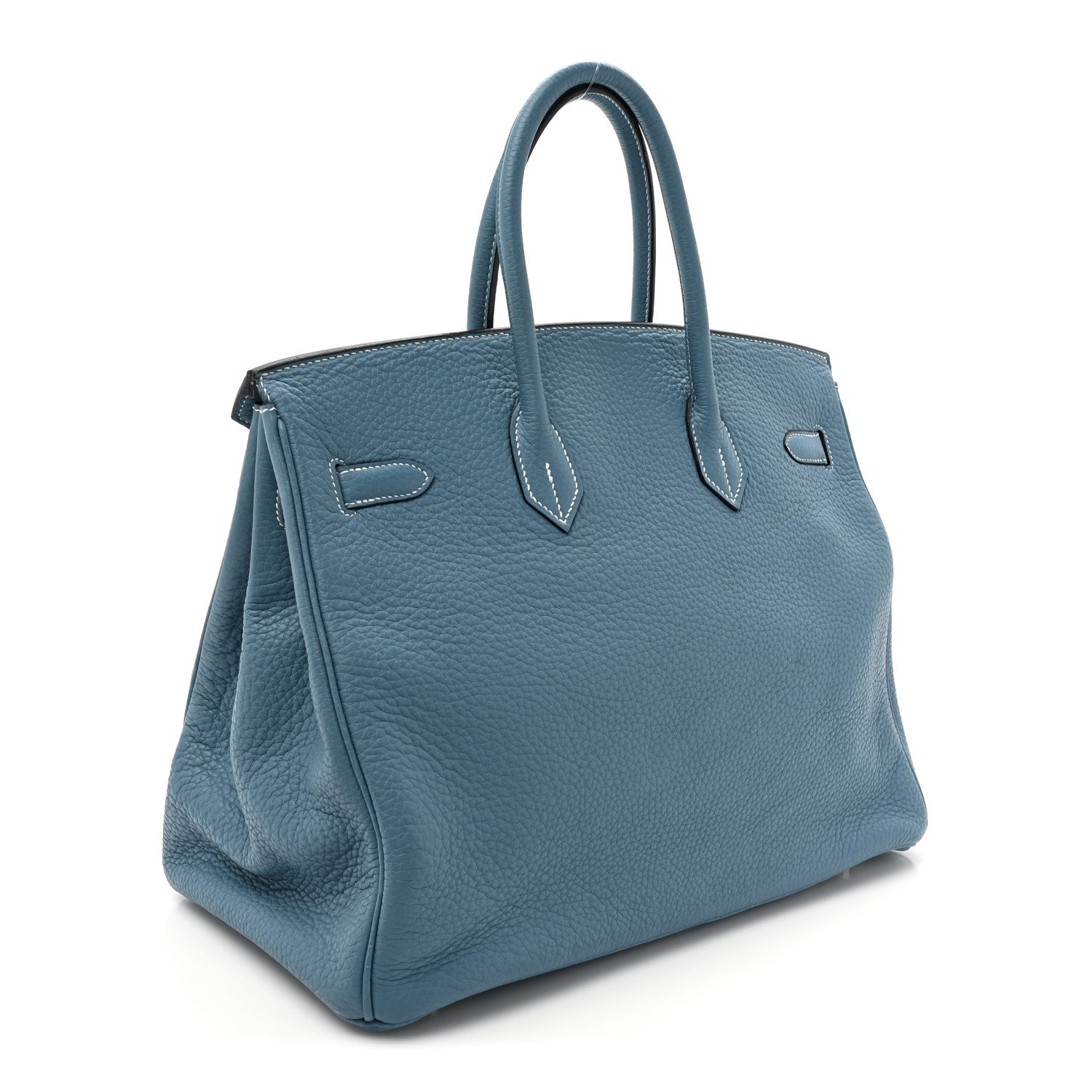 Hermes Taurillon Clemence Birkin 35 Blue Jean 2 of 19
