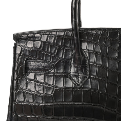 Hermes Matte Niloticus Crocodile Birkin 30 Black 9 of 43