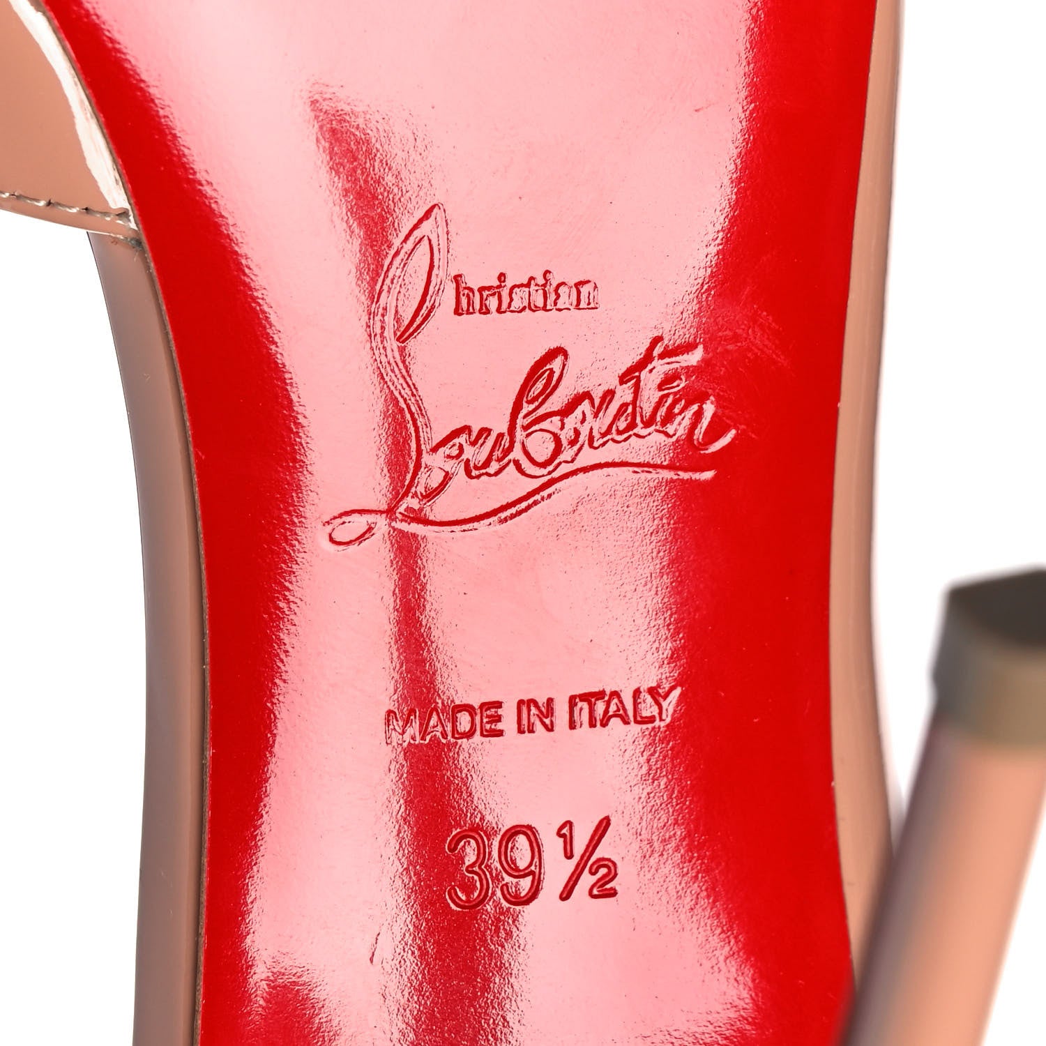 Christian Louboutin Patent Iriza 100 Pumps 39.5 Nude 6 of 9