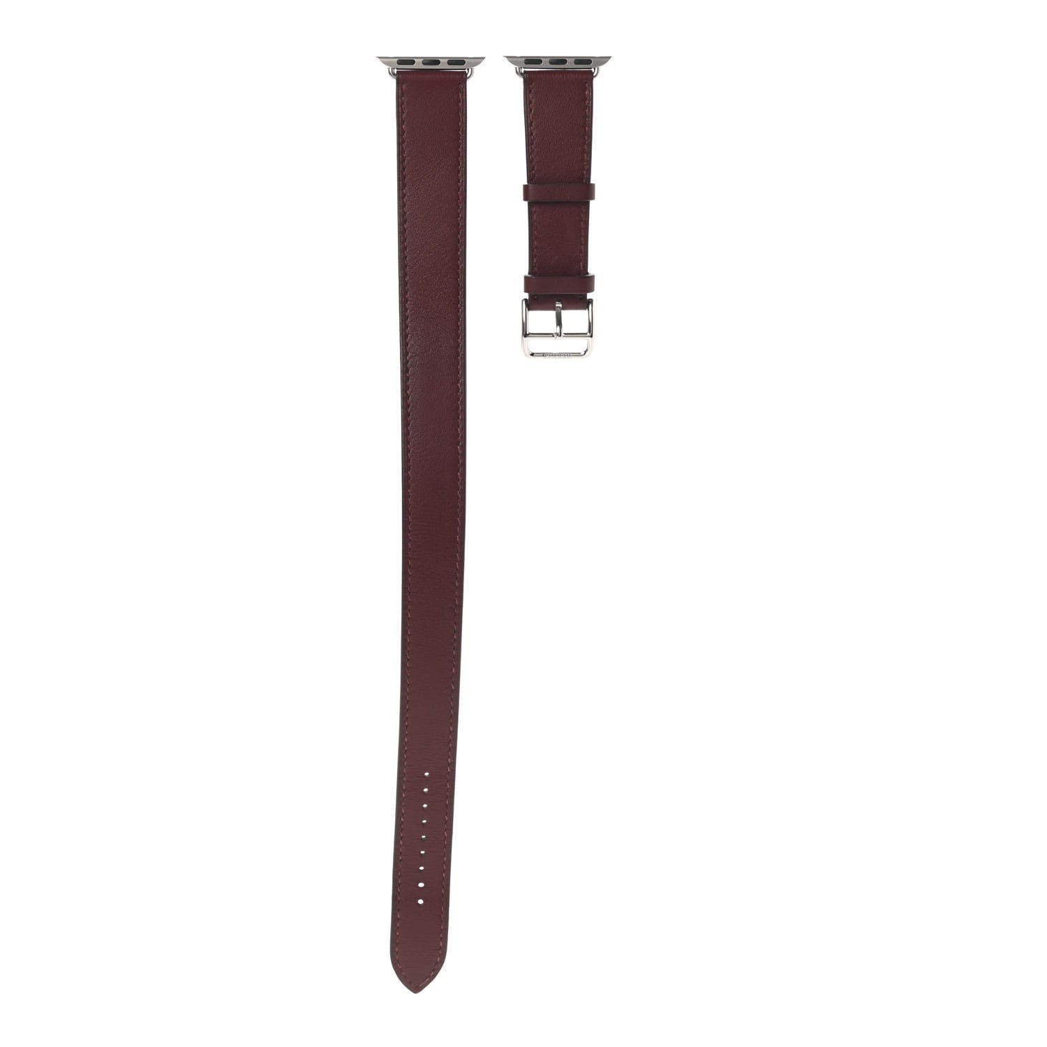 Hermes Swift 38mm Apple Watch Double Tour Band Bordeaux 1 of 5
