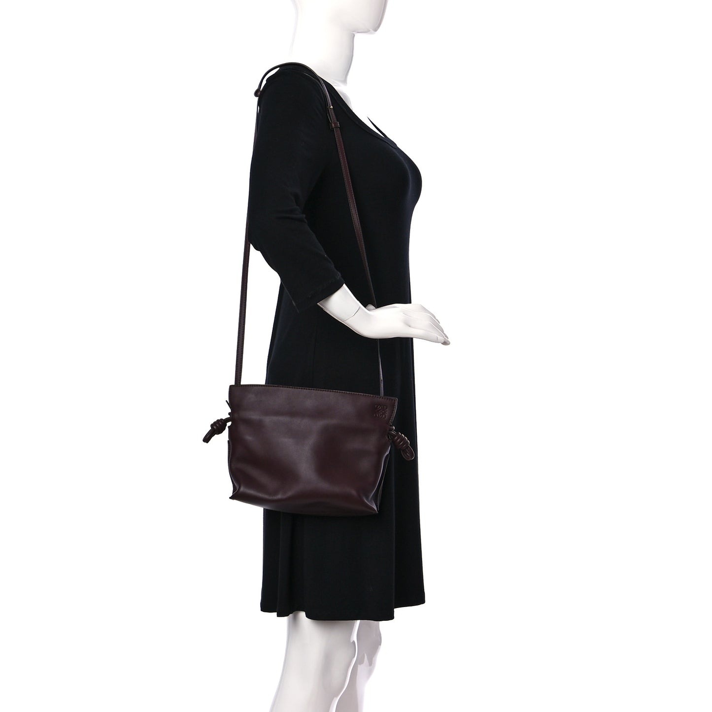 Calfskin Mini Flamenco Knot Clutch Prune