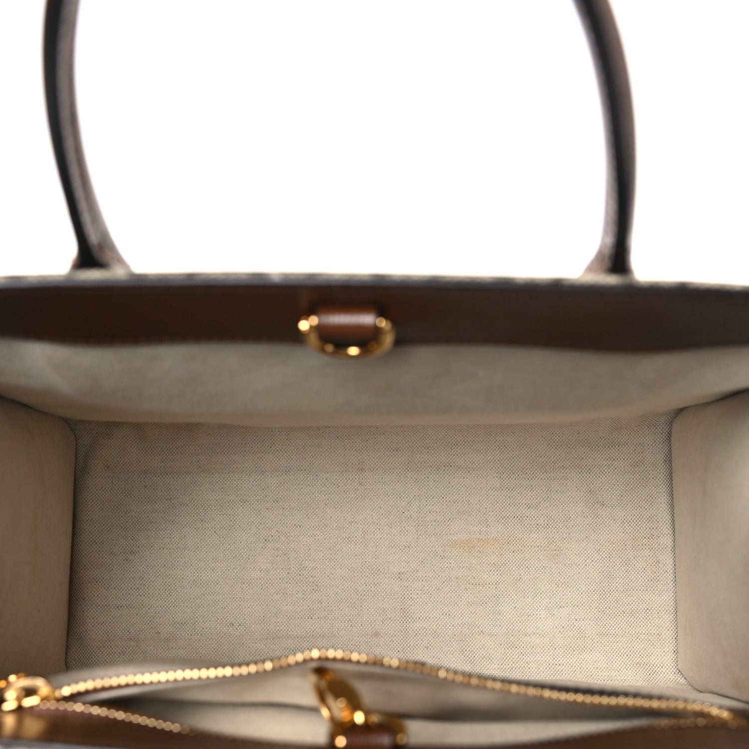 Gucci GG Supreme Monogram Azalea Calfskin Small Retro Interlocking G Tote Bag Beige Ebony Brown Sugar 5 of 9