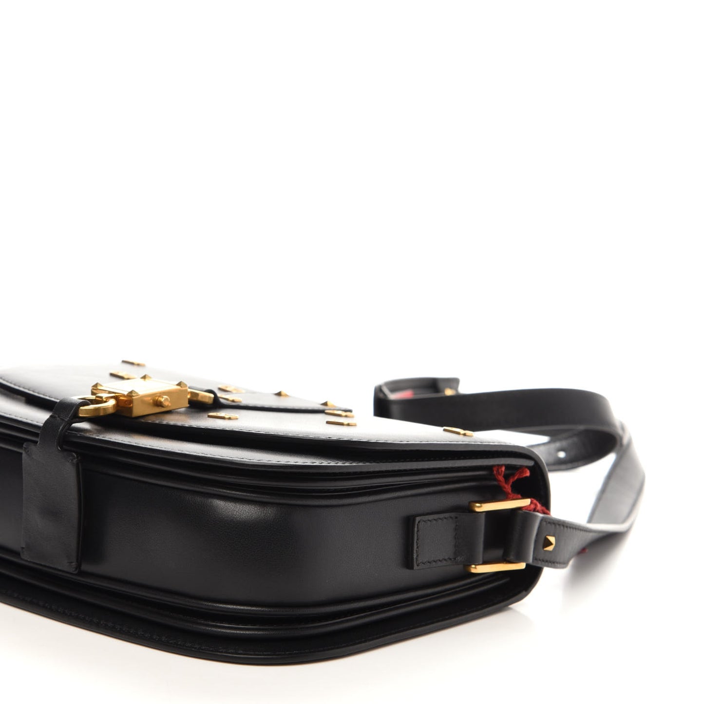 Calfskin V-Locker Saddle Bag Black