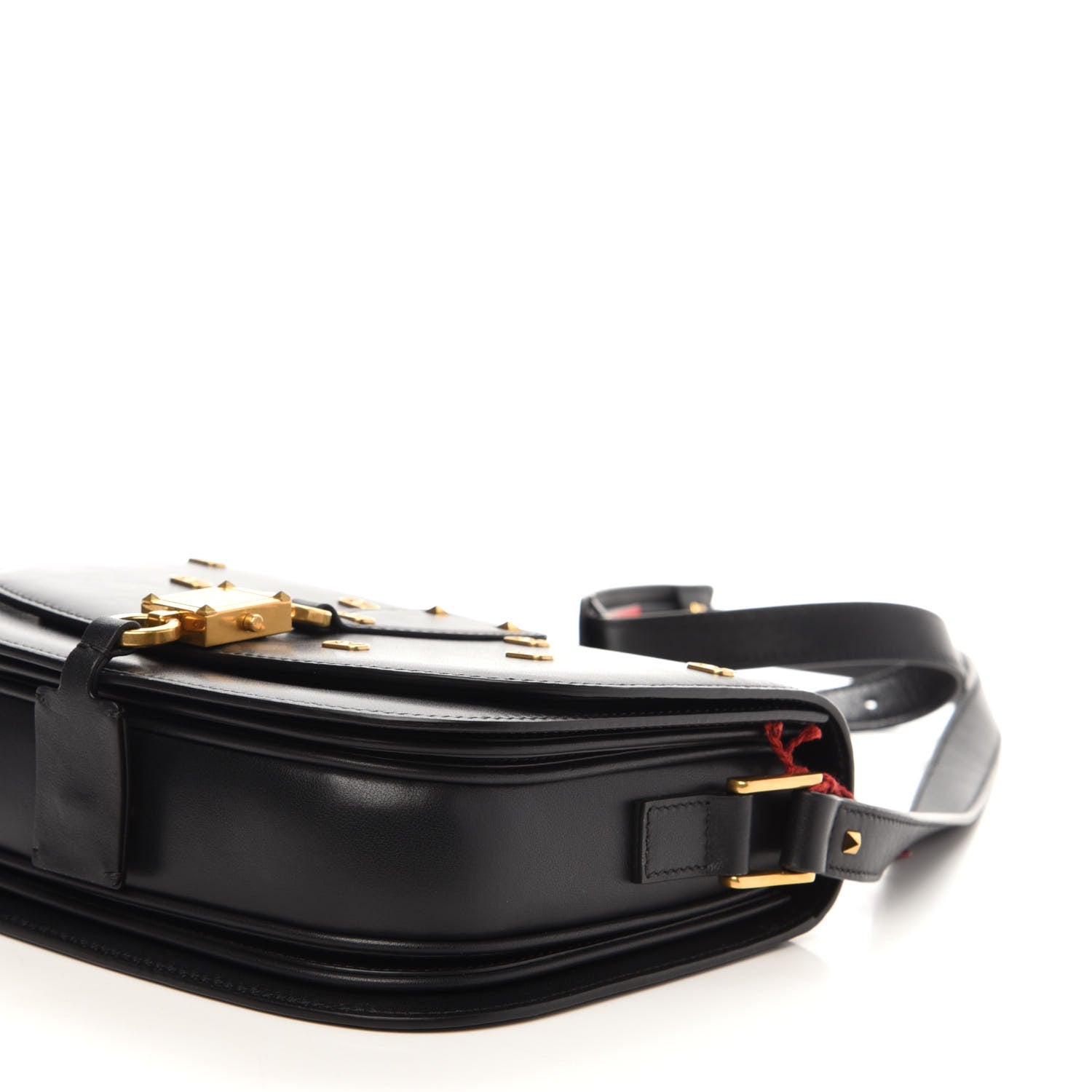 Valentino Garavani Calfskin V-Locker Saddle Bag Black 8 of 11