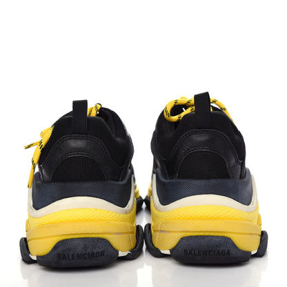 Balenciaga Fabric Mesh Womens Triple S Sneakers 38 Black Yellow 7 of 10