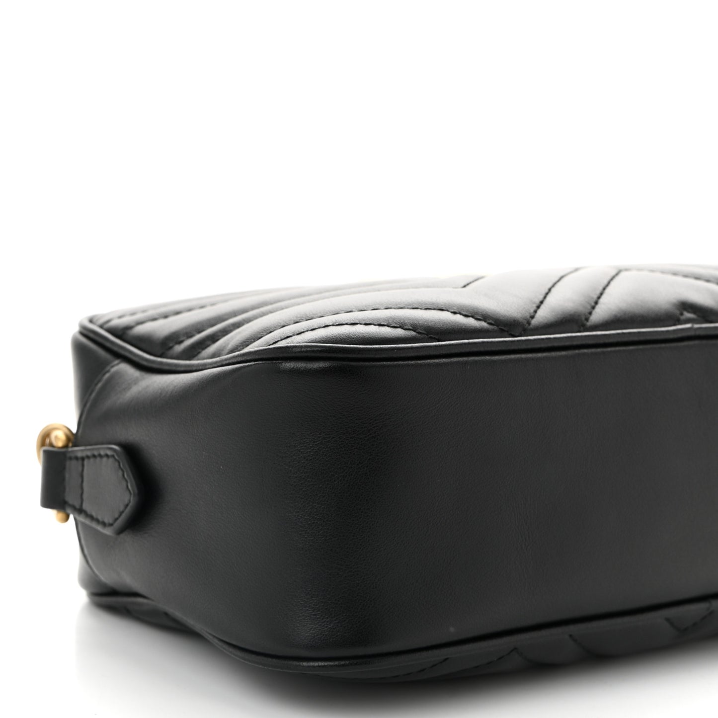 Calfskin Matelasse Small GG Marmont Chain Shoulder Bag Black