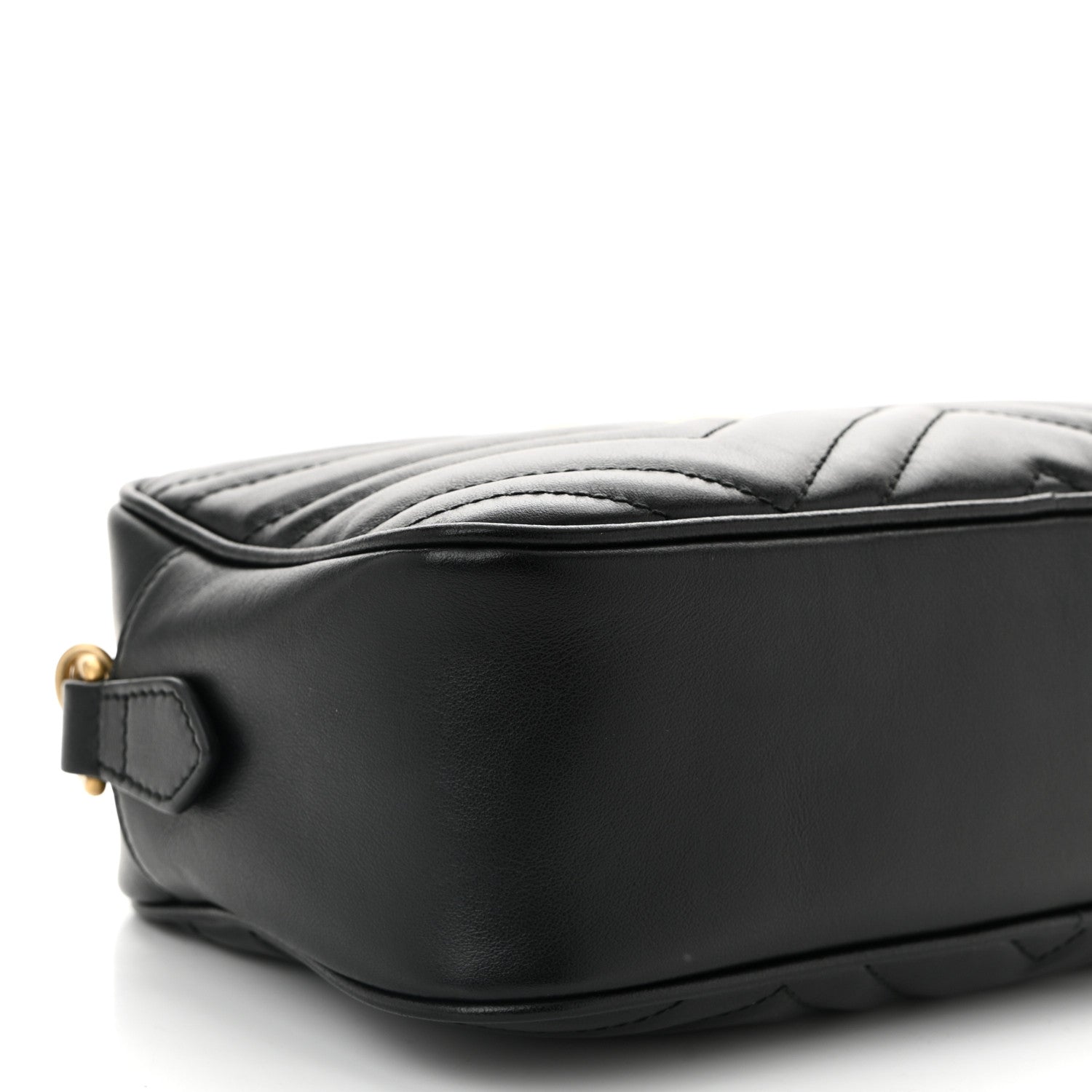 Gucci Calfskin Matelasse Small GG Marmont Chain Shoulder Bag Black 9 of 10