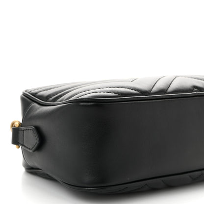 Gucci Calfskin Matelasse Small GG Marmont Chain Shoulder Bag Black 9 of 10