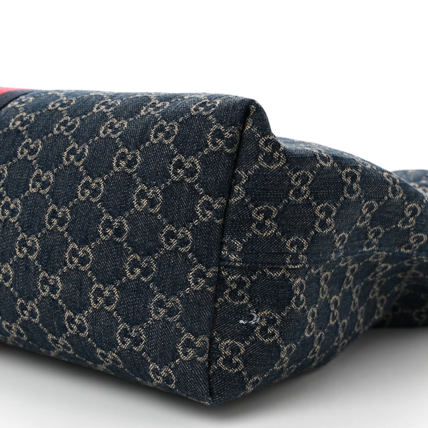 Denim GG Monogram Web Large Giglio Tote Blue