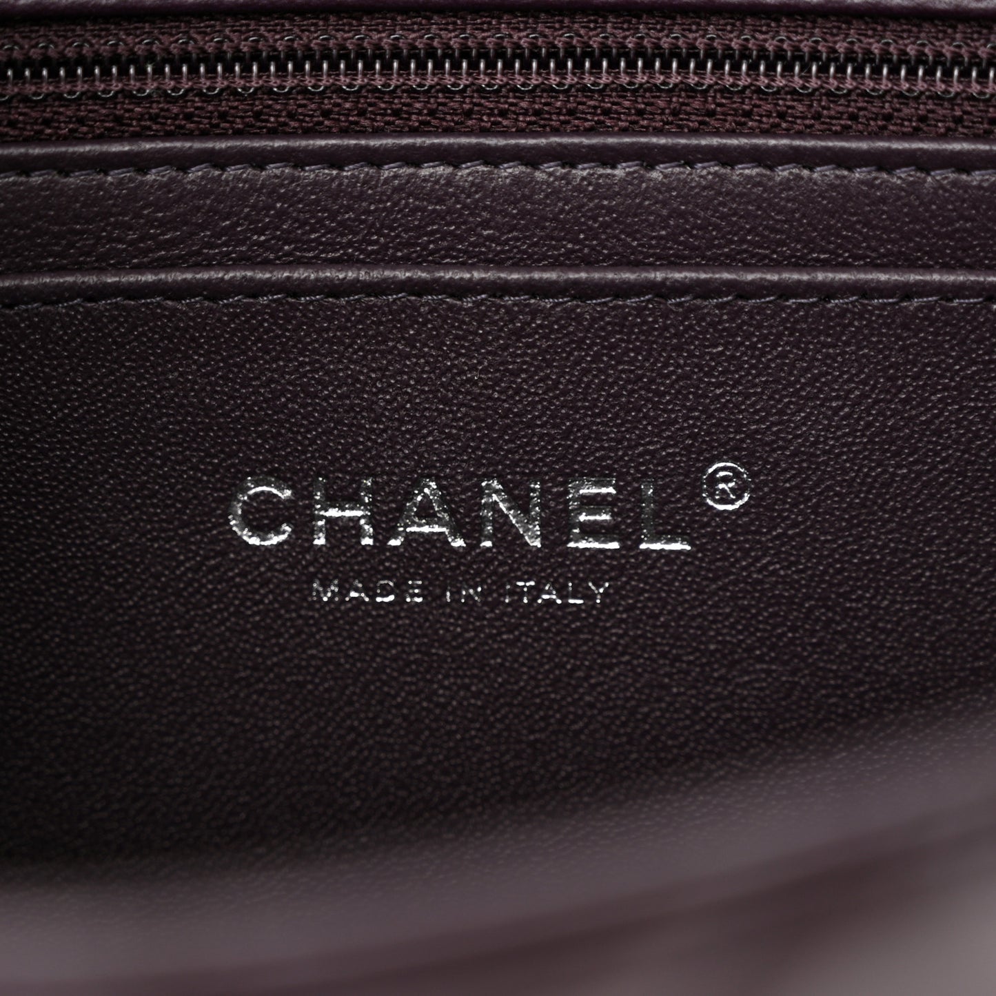 Lambskin Quilted Mini Rectangular Flap Dark Purple