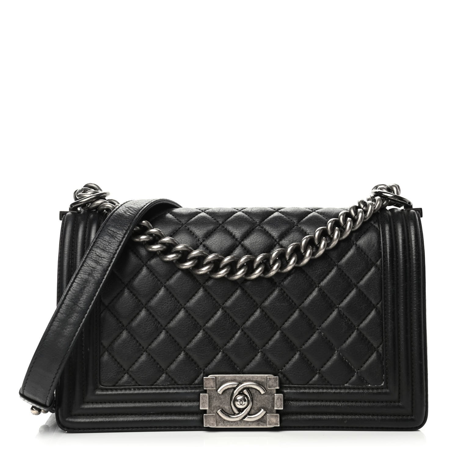 Chanel Calfskin Quilted Medium Boy Flap Black 1 of 9