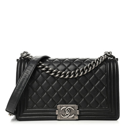 Chanel Calfskin Quilted Medium Boy Flap Black 1 of 9