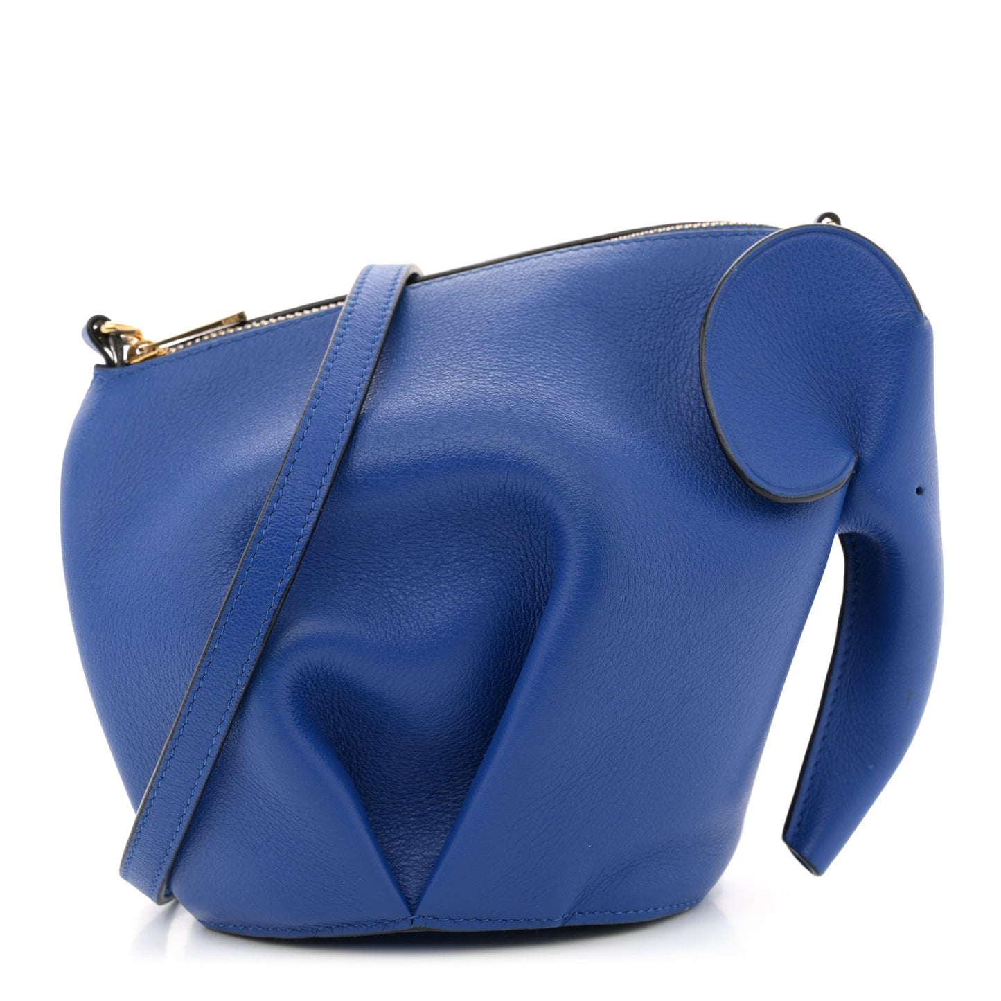 Calfskin Mini Elephant Crossbody Bag Electric Blue