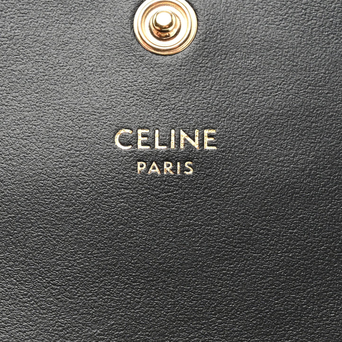 Shiny Calfskin Triomphe Busincess Card Holder Black