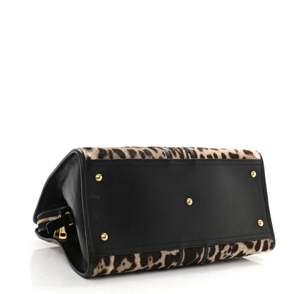 Saint Laurent Pony Hair Leopard Print Large Cabas Chyc Black 3 of 9