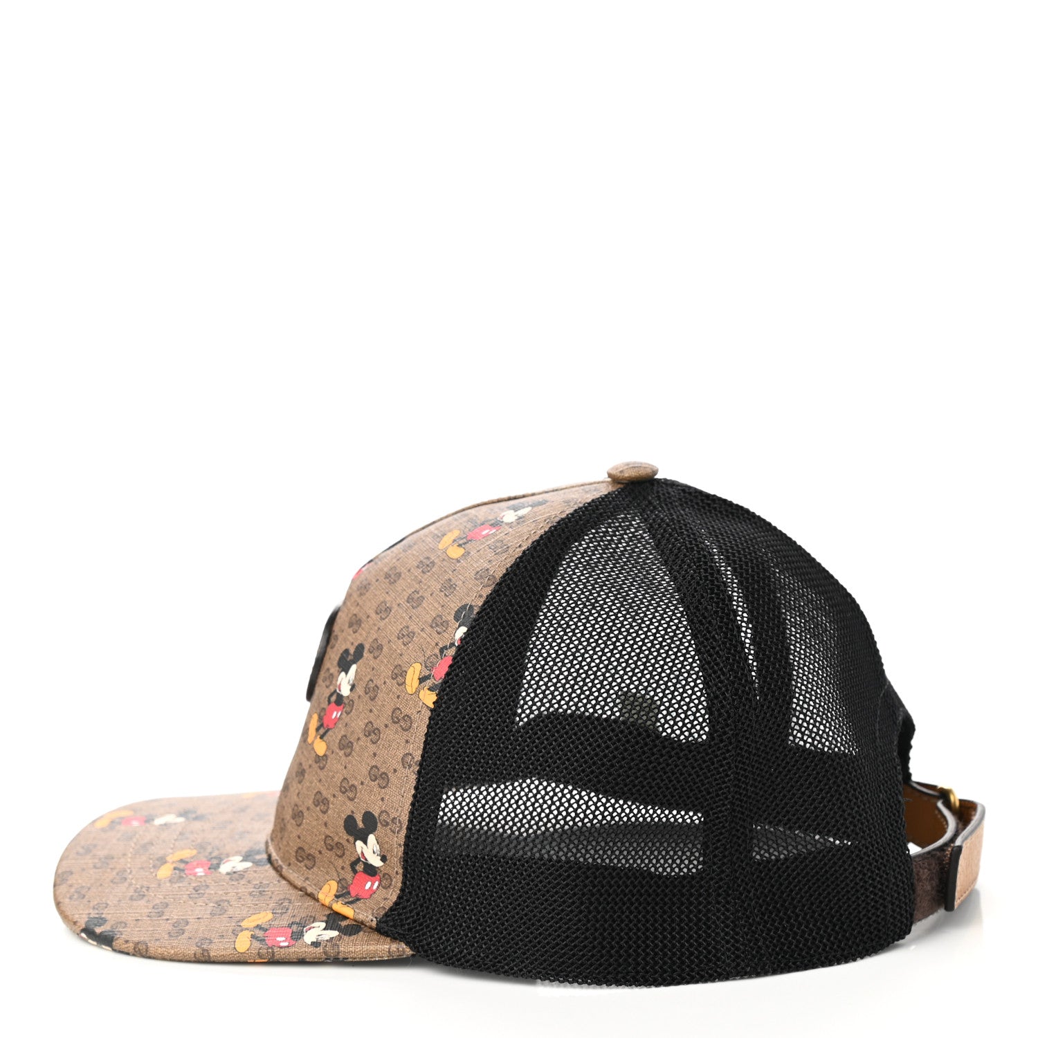Gucci X DISNEY Mini Vintage GG Supreme Monogram Mickey Mouse Baseball Hat L Beige Vintage Sun Oil 4 of 11