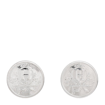 Hermes Sterling Silver TPM Ex-Libris Earrings 1 of 5
