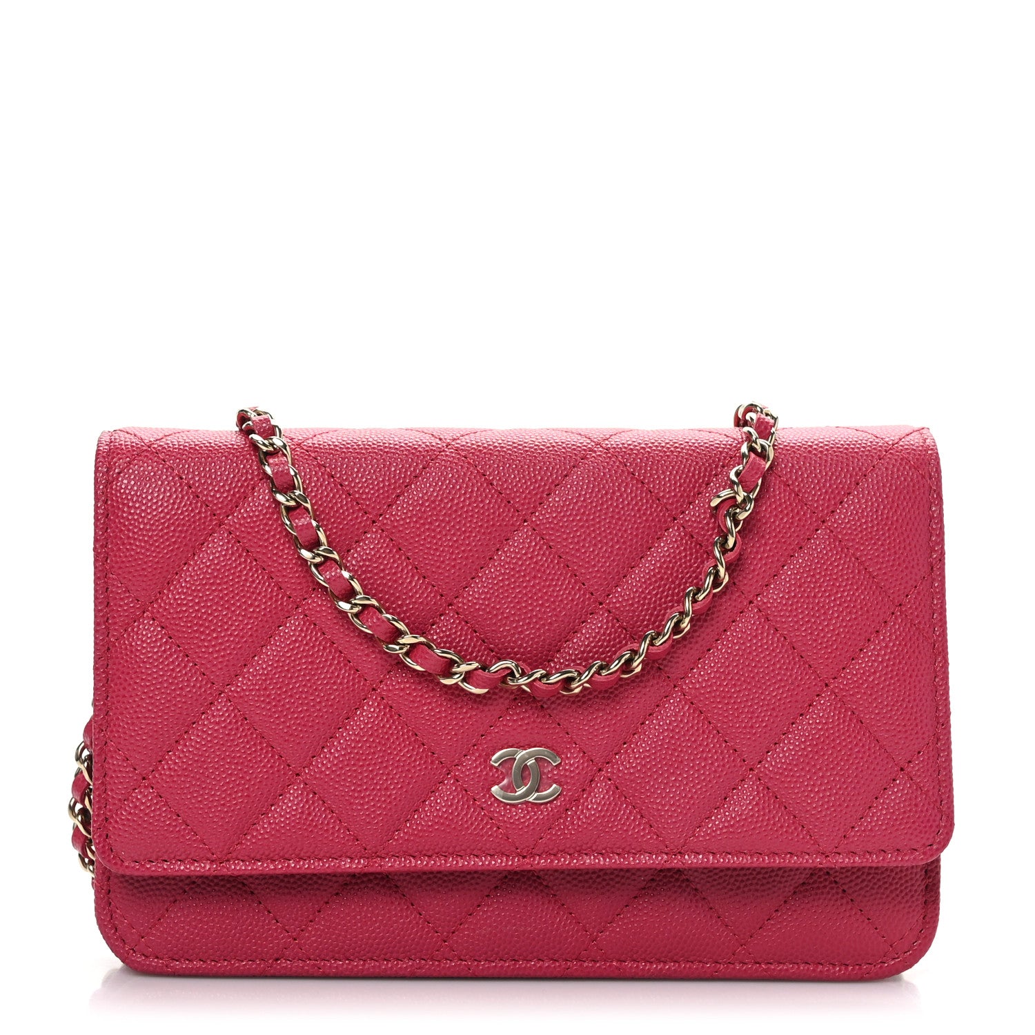 Chanel Caviar Quilted Wallet On Chain WOC Dark Pink 1 of 10