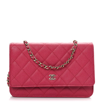 Chanel Caviar Quilted Wallet On Chain WOC Dark Pink 1 of 10