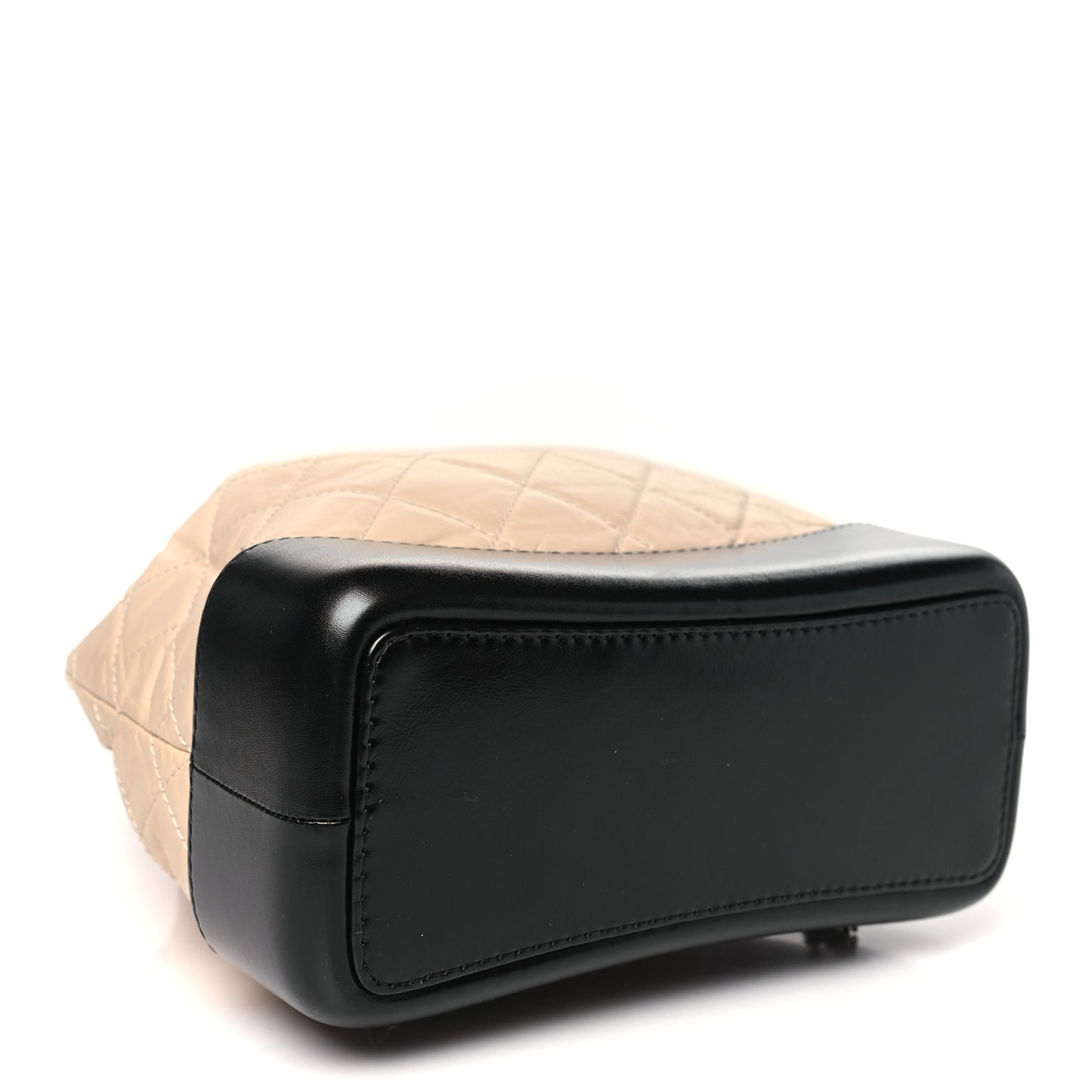 Aged Calfskin Quilted Small Gabrielle Backpack Beige Black