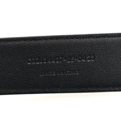 Saint Laurent Grained Calfskin Monogram Cassandre Square Buckle Belt 85 34 Black 4 of 5