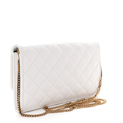 Versace Lambskin Quilted Medusa Wallet On Chain Crossbody White 3 of 8