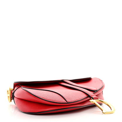Christian Dior Grained Calfskin Saddle Bag Red 4 of 15