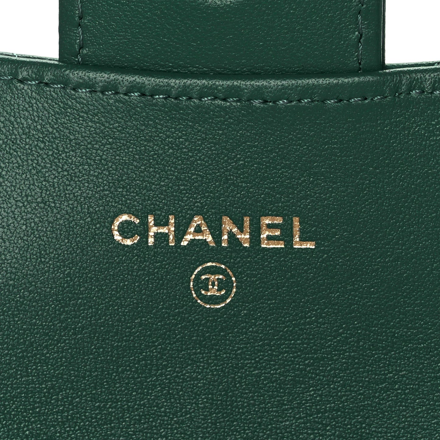 Lambskin Quilted Flap Card Holder Wallet Green