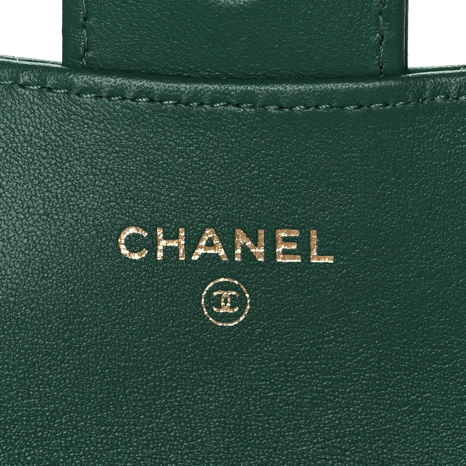 Chanel Lambskin Quilted Flap Card Holder Wallet Green 6 of 11