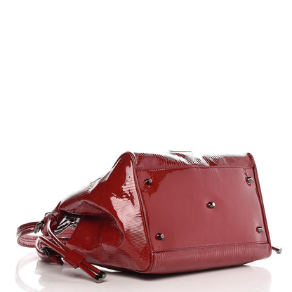 Burberry Patent Check Embossed Medium Bilmore Tote Red 4 of 9