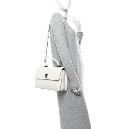 Chanel Lambskin Quilted Medium Trendy CC Flap Dual Handle Bag White 2 of 12