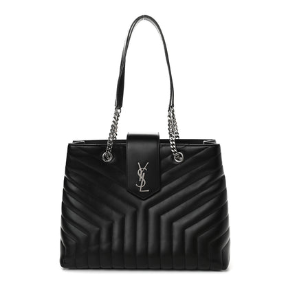 Saint Laurent Calfskin Y Quilted Monogram Large Loulou Shopper Black 1 of 9