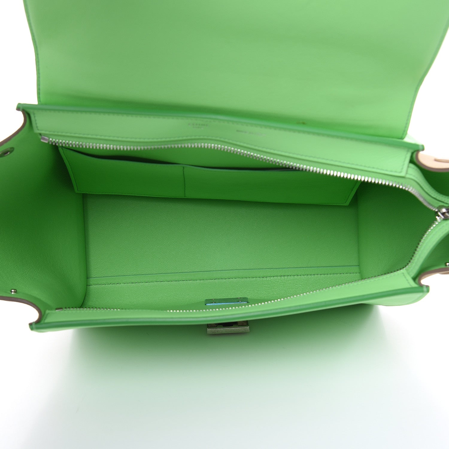 Celine Smooth Calfskin Small Tri-Color Trapeze Lime 5 of 10