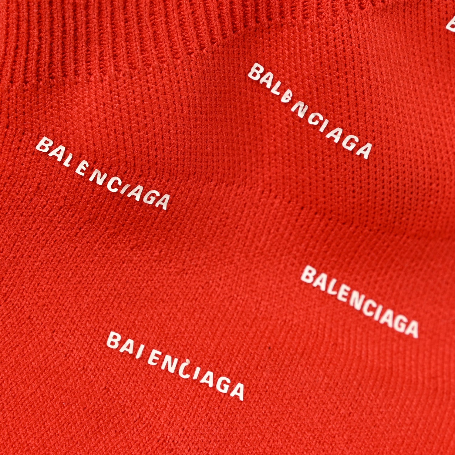 Balenciaga Neoprene Knit Allover Logo Womens Speed Sneakers 39 Rouge White 12 of 17